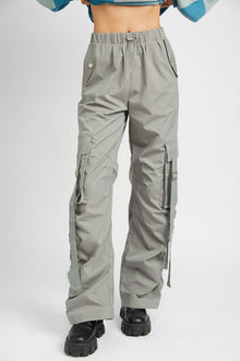  Charcoal Cargo Parachute Pants - [product_category], Minx Boutique-Southbury