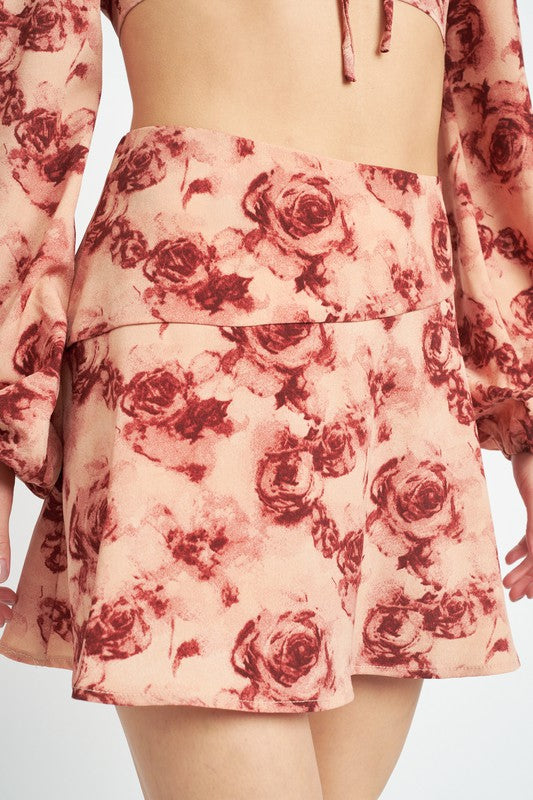 FLORAL FLARED MINI SKIRT - [product_category], Minx Boutique-Southbury