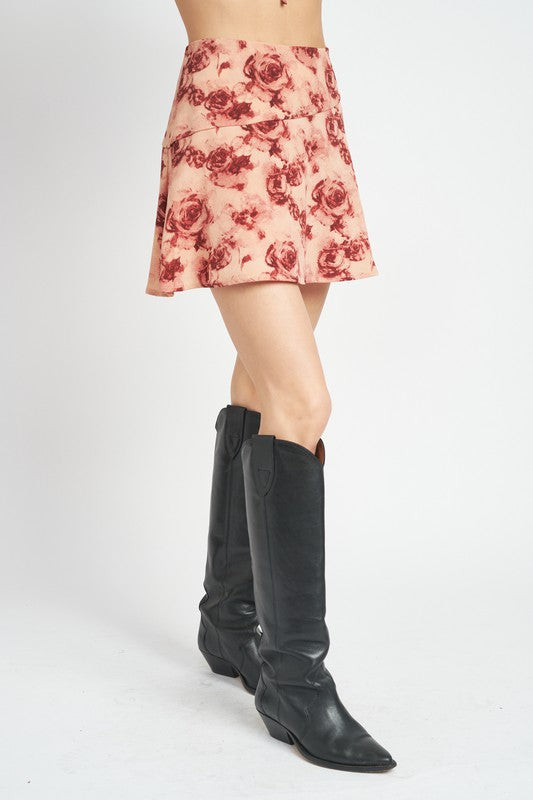 FLORAL FLARED MINI SKIRT - [product_category], Minx Boutique-Southbury