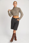 Mocha Turtle Neck Cropped Sweater - [product_category], Minx Boutique-Southbury