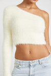 Asymmetrical One Shoulder Fluffy Cropped Sweater - [product_category], Minx Boutique-Southbury