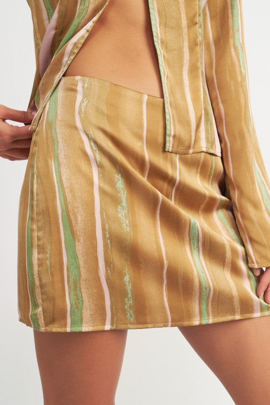 Coffee Printed Low Waist Mini Skirt - [product_category], Minx Boutique-Southbury