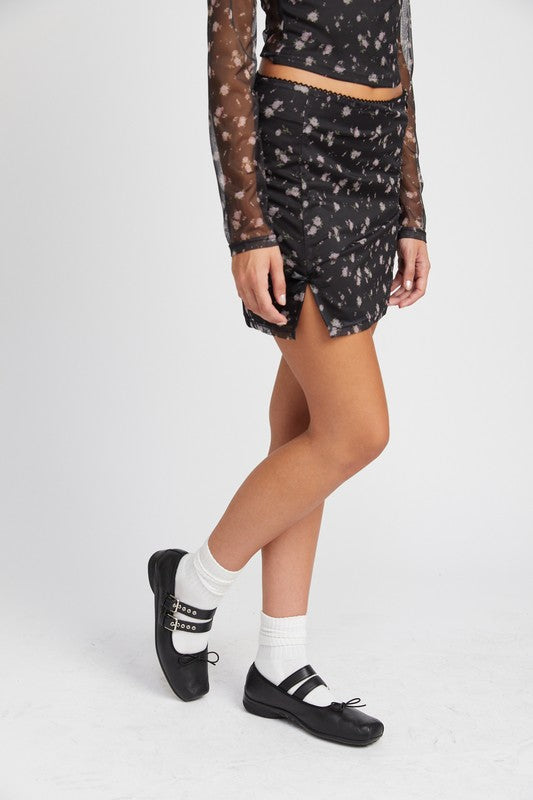 Black Floral Mesh Mini Skirt - [product_category], Minx Boutique-Southbury