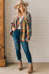 Mustard Red plaid button Shacket Cardigan Sweater - Online Only - [product_category], Minx Boutique-Southbury