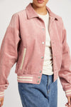 Rose Pink Bomber Jacket with Collar, Minx Boutique-Southbury, [product tags]