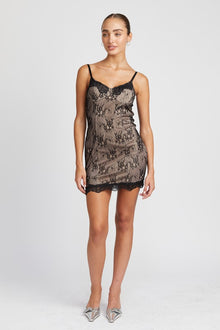  Black Spaghetti Strap Mini Lace Dress - [product_category], Minx Boutique-Southbury
