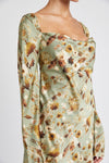Sage floral long sleeve open back mini dress - [product_category], Minx Boutique-Southbury