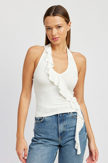  Ruffled Halter Top - [product_category], Minx Boutique-Southbury