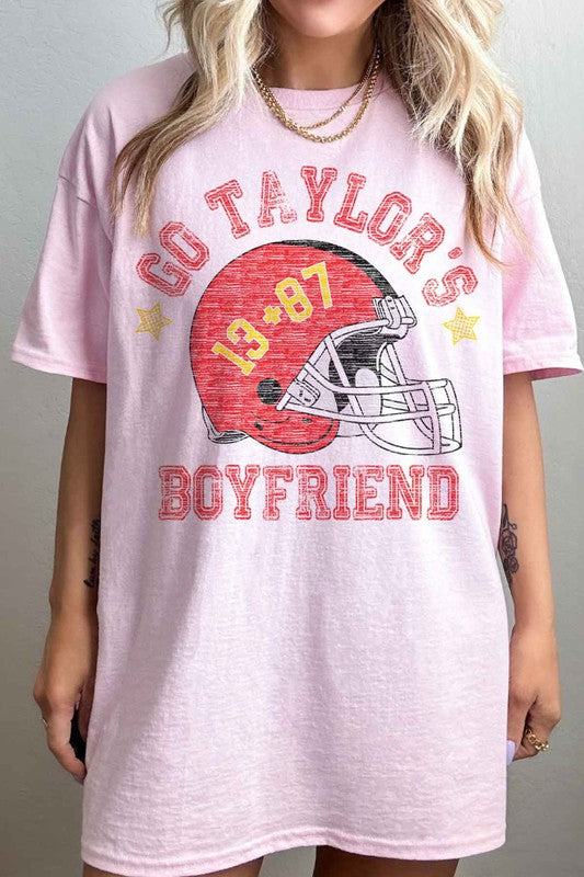 Go Taylors Boyfriend Football Oversized Tee - [product_category], Minx Boutique-Southbury