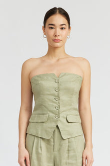  BUTTON DOWN BUSTIER TUBE TOP - [product_category], Minx Boutique-Southbury