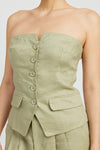 BUTTON DOWN BUSTIER TUBE TOP - [product_category], Minx Boutique-Southbury