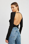 Long Sleeve Open Back Twist Top - [product_category], Minx Boutique-Southbury