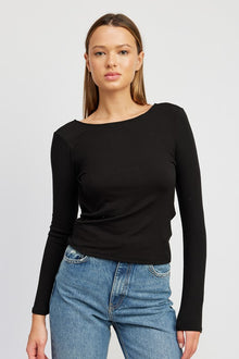  Long Sleeve Open Back Twist Top - [product_category], Minx Boutique-Southbury