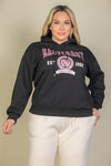 Plus Graphic Kangaroo Pocket Drawstring Hoodie - Online Only - [product_category], Minx Boutique-Southbury