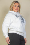 Plus Graphic Kangaroo Pocket Drawstring Hoodie - Online Only - [product_category], Minx Boutique-Southbury