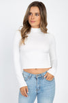 Mock Neck Solid Long Sleeve Top -Online Only - [product_category], Minx Boutique-Southbury
