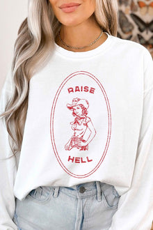  Raise Hell Country Cowgirl Graphic Sweatshirt - [product_category], Minx Boutique-Southbury