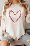 Heart Valentine's Day Comfort Colors Long Sleeve