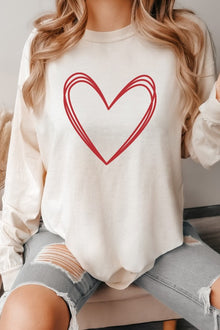  Heart Valentine's Day Comfort Colors Long Sleeve