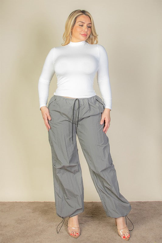 Plus Size Drawstring Waist Parachute Pants -Online Only - [product_category], Minx Boutique-Southbury