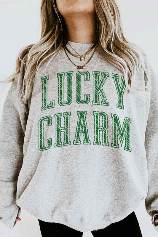 LUCKY CHARM ST PATRICKS GRAPHIC SWEATSHIRT - [product_category], Minx Boutique-Southbury