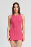 ROUND NECK FITTED MINI DRESS - [product_category], Minx Boutique-Southbury