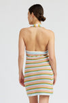 STRIPED CROCHET MINI DRESS WTIH HALTER NECK - [product_category], Minx Boutique-Southbury