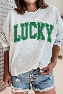  LUCKY ST PATRICKS DAY GRAPHIC SWEATSHIRT - [product_category], Minx Boutique-Southbury
