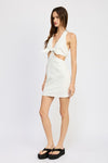 HALTER NECK EMBROIDERED MINI DRESS - [product_category], Minx Boutique-Southbury