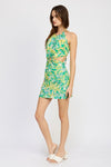 O RING HALTER MINI FLORA DRESS - [product_category], Minx Boutique-Southbury