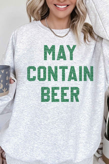  MAY CONTAIN BEER ST PATRICKS OVERSIZED SWEATSHIRT - [product_category], Minx Boutique-Southbury