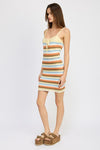 STRIPED BODYCON DRESS WTIH FRONT TIE, Minx Boutique-Southbury, [product tags]