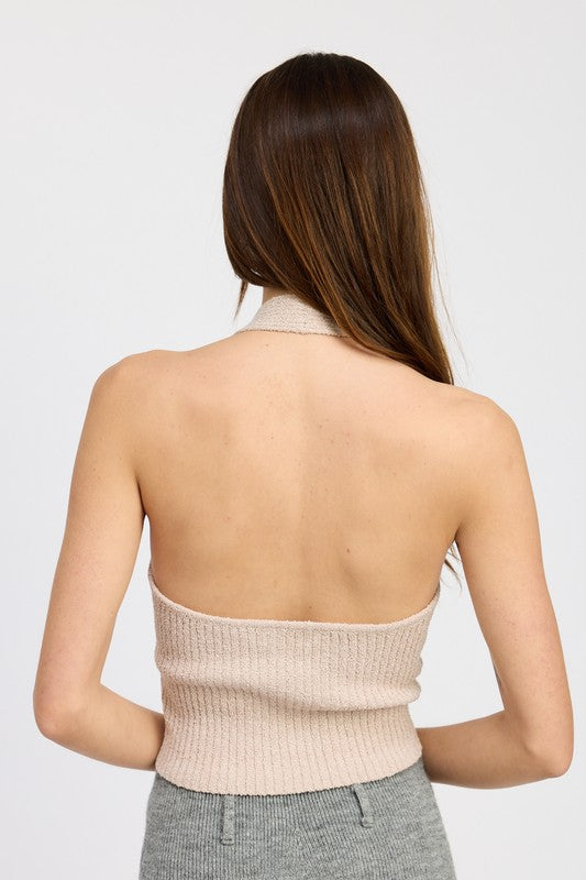 RIBBED HALTER NECK TOP, Minx Boutique-Southbury, [product tags]