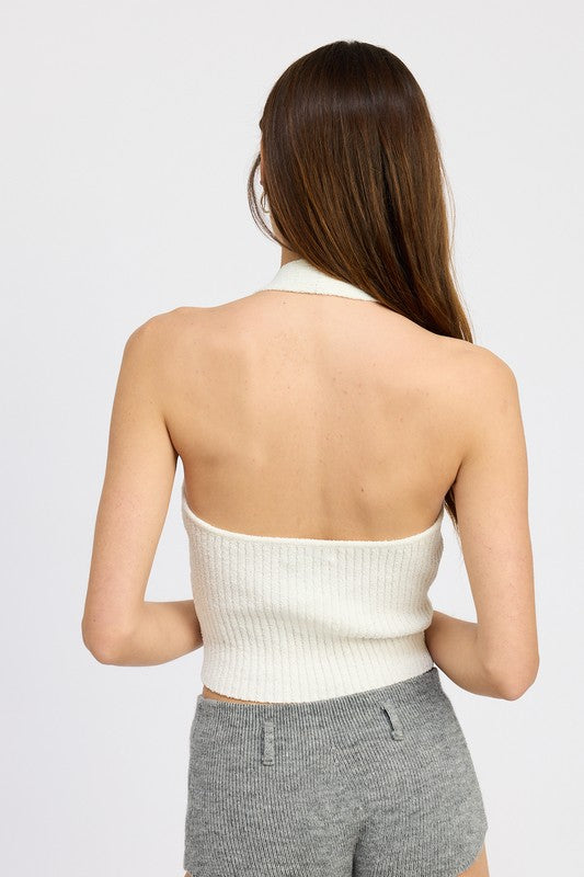 RIBBED HALTER NECK TOP, Minx Boutique-Southbury, [product tags]