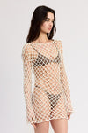 BOLD CROCHET MINI DRESS WITH OPEN BACK, Minx Boutique-Southbury, [product tags]