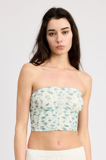  FLORAL PRINT SHIRRED TUBE TOP, Minx Boutique-Southbury, [product tags]