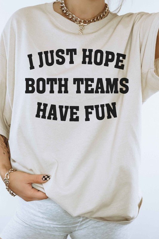 I JUST HOPE BOTH TEAMS HAVE FUN GRAPHIC TEE, Minx Boutique-Southbury, [product tags]