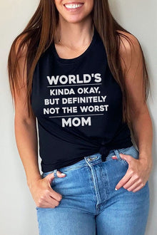  Worlds Kinda Okay Mom Muscle Tank Top, Minx Boutique-Southbury, [product tags]