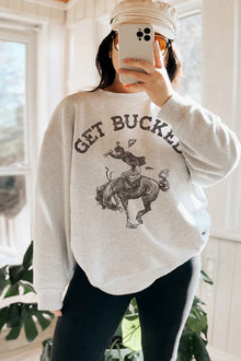  GET BUCKED WESTERN COUNTRY OVERSIZED SWEATSHIRT, Minx Boutique-Southbury, [product tags]