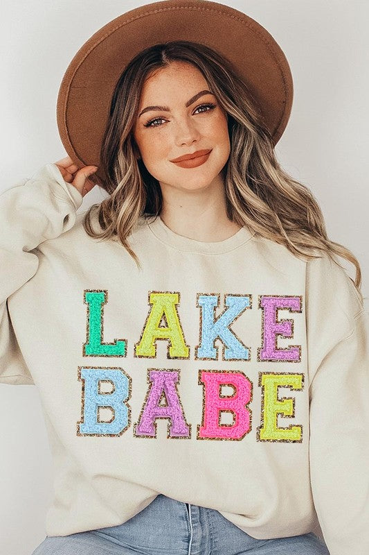 Lake Babe Oversized Graphic Fleece Sweatshirts, Minx Boutique-Southbury, [product tags]