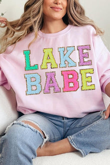  Lake Babe Oversized Graphic Fleece Sweatshirts, Minx Boutique-Southbury, [product tags]