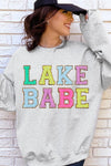Lake Babe Oversized Graphic Fleece Sweatshirts, Minx Boutique-Southbury, [product tags]