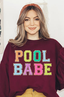  Pool Babe Oversized Graphic Fleece Sweatshirts, Minx Boutique-Southbury, [product tags]