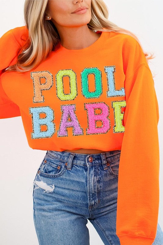 Pool Babe Oversized Graphic Fleece Sweatshirts, Minx Boutique-Southbury, [product tags]