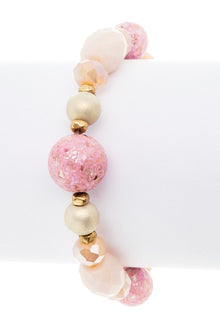  Pink Mix Beads Stretch Bracelet, Minx Boutique-Southbury, [product tags]