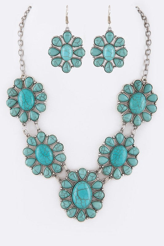 Turquoise Mix Stone Necklace Set, Minx Boutique-Southbury, [product tags]