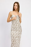 OLIVE FLORAL PRINTED SPAGHETTI STRAP MIDI DRESS, Minx Boutique-Southbury, [product tags]