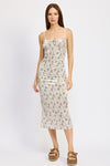 OLIVE FLORAL PRINTED SPAGHETTI STRAP MIDI DRESS, Minx Boutique-Southbury, [product tags]