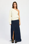 OVERSIZED CABLE KNIT ONE SHOULDER SWEATER, Minx Boutique-Southbury, [product tags]