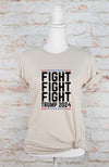 Fight Fight Fight Trump 2024 Graphic Tee, Minx Boutique-Southbury, [product tags]